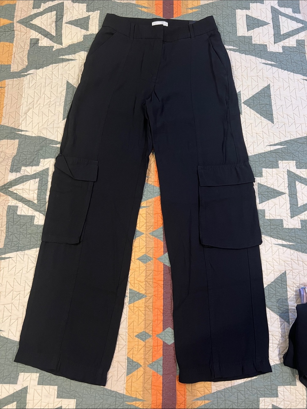 H&M Black Cargo Trousers with Side Pockets